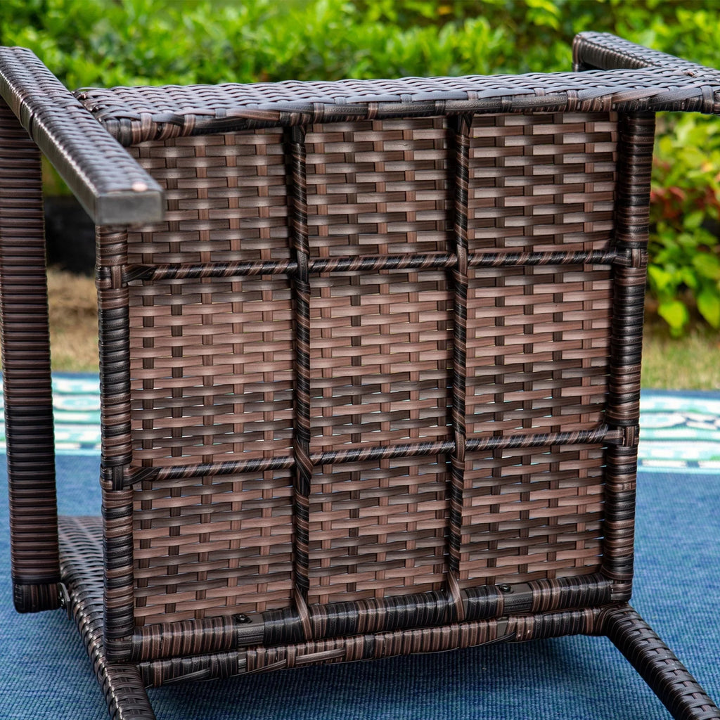 7-Piece Outdoor Patio Dining Set with Metal Table and 6 Rattan Cushioned Chairs R280339