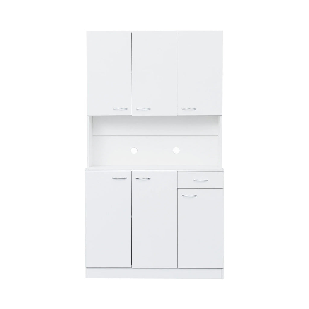 White Kitchen Pantry Cabinet with 6 Doors and 1 Drawer N1778