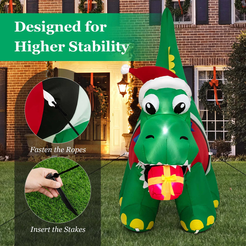 Inflatable Christmas Dinosaur with LED Lights M3711