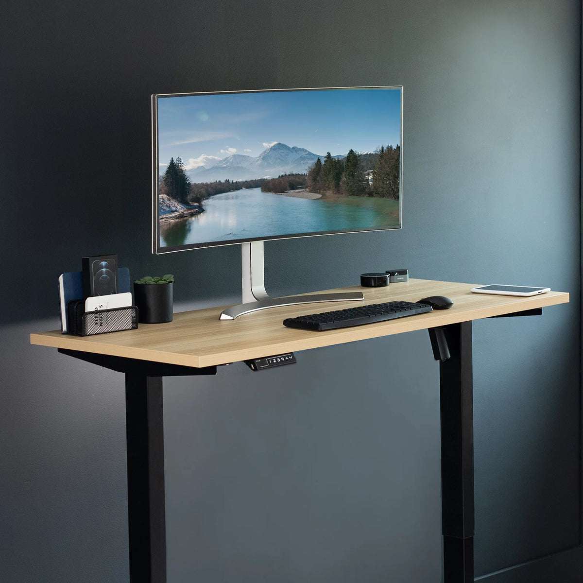 Light Wood 55" x 24" Square Corner Table Top S687370