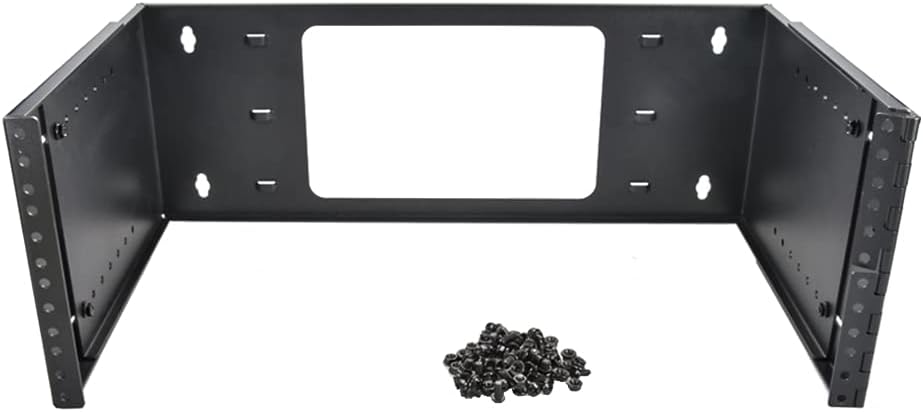 4U Hinged Extendable Wall Mount Bracket, Max 13.5" Depth, Collapsible Network Equipment Rack Black, Pack of 2 I133