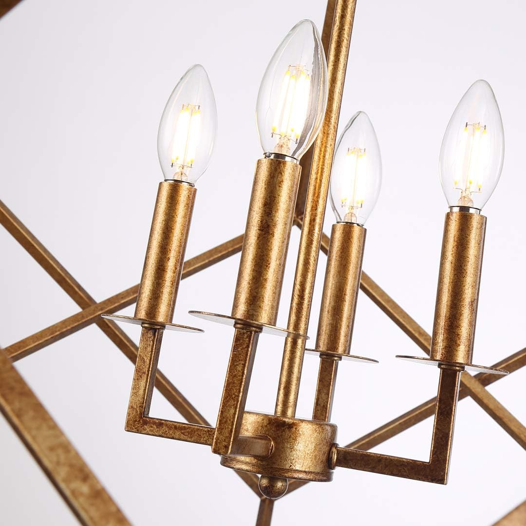 Steel Cage Large Lantern Chandelier Pendant Ceiling Light Fixture S301