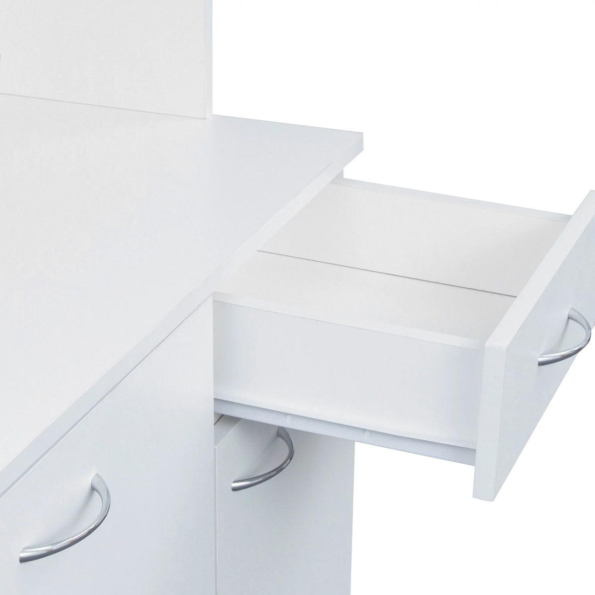 White Kitchen Pantry Cabinet with 6 Doors and 1 Drawer N1778