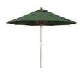 Hunter Green Olefin Wood Market Umbrella N92696