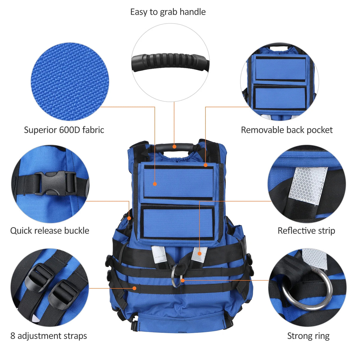 Adult Safety Float Suit for Water Sports Survival Jacket O43273