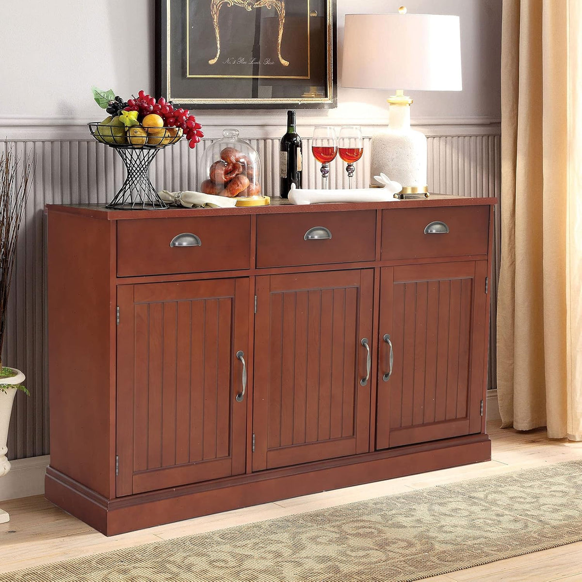 3 Doors 3 Drawers Sideboard Storage Cabinet Z485