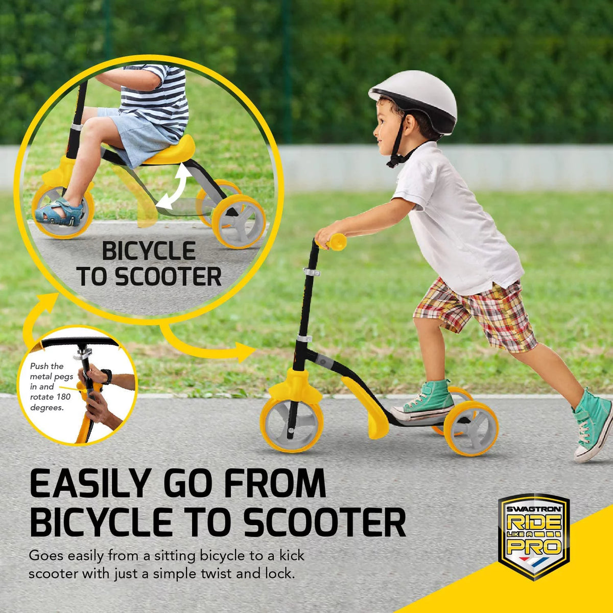 3 Wheel Scooter & Balance Trike 2-in-1 Adjustable S994628
