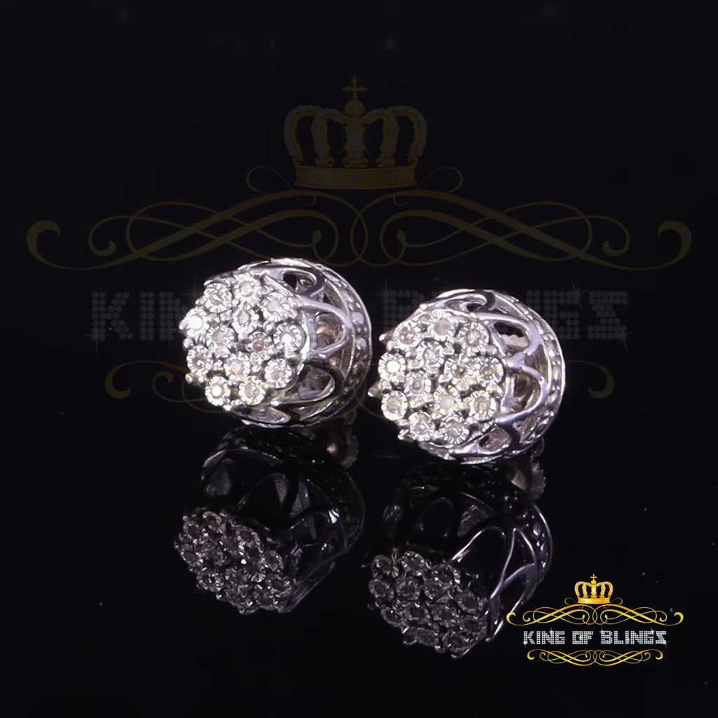 0.07ct Diamond 925 Sterling Silver Stud Round Earrings U86520