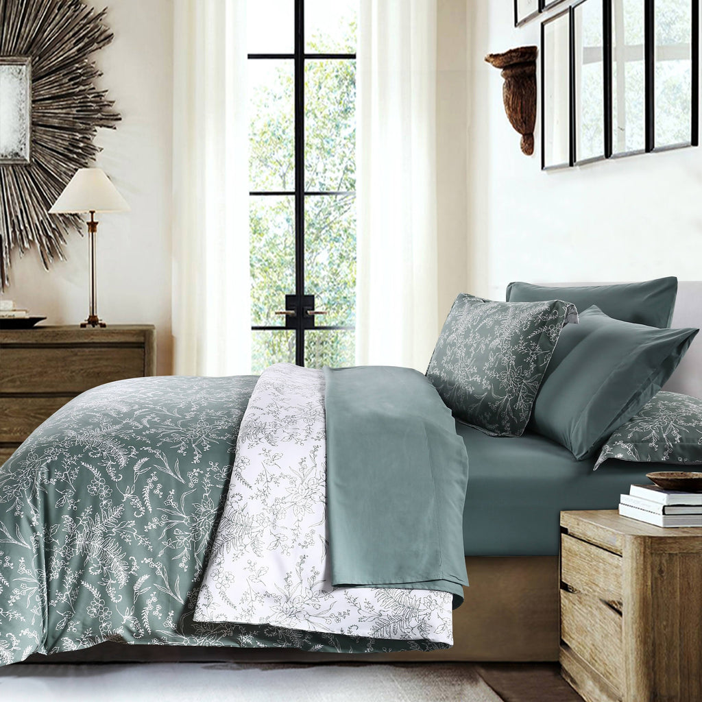 Muted Teal King Down Alternative Comforter and Sham Set J995982