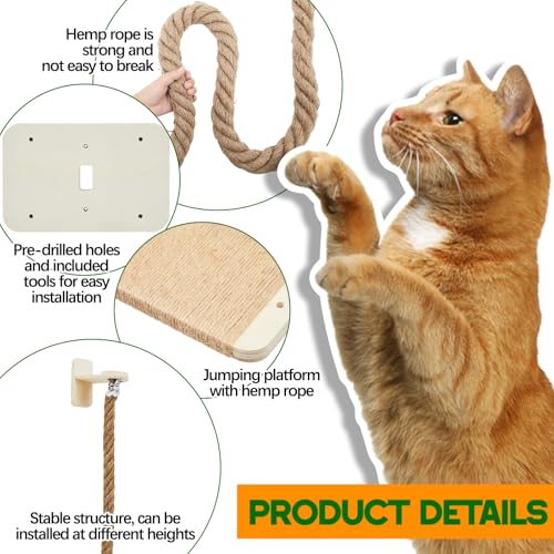 Wall Mounted Cat Tree with Scratching Post K122