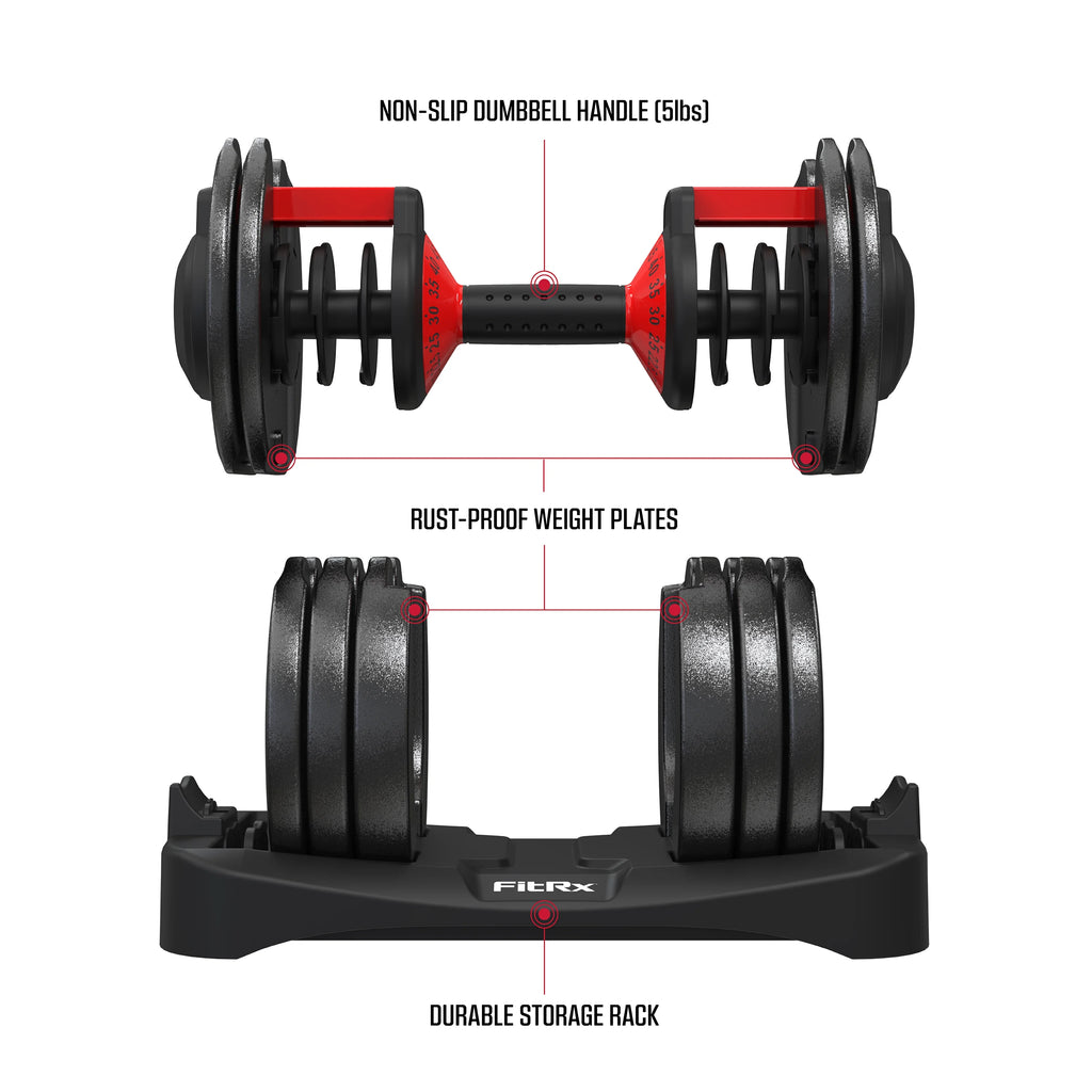 Adjustable Dumbbell 5-52.5 lbs Black Single Y169