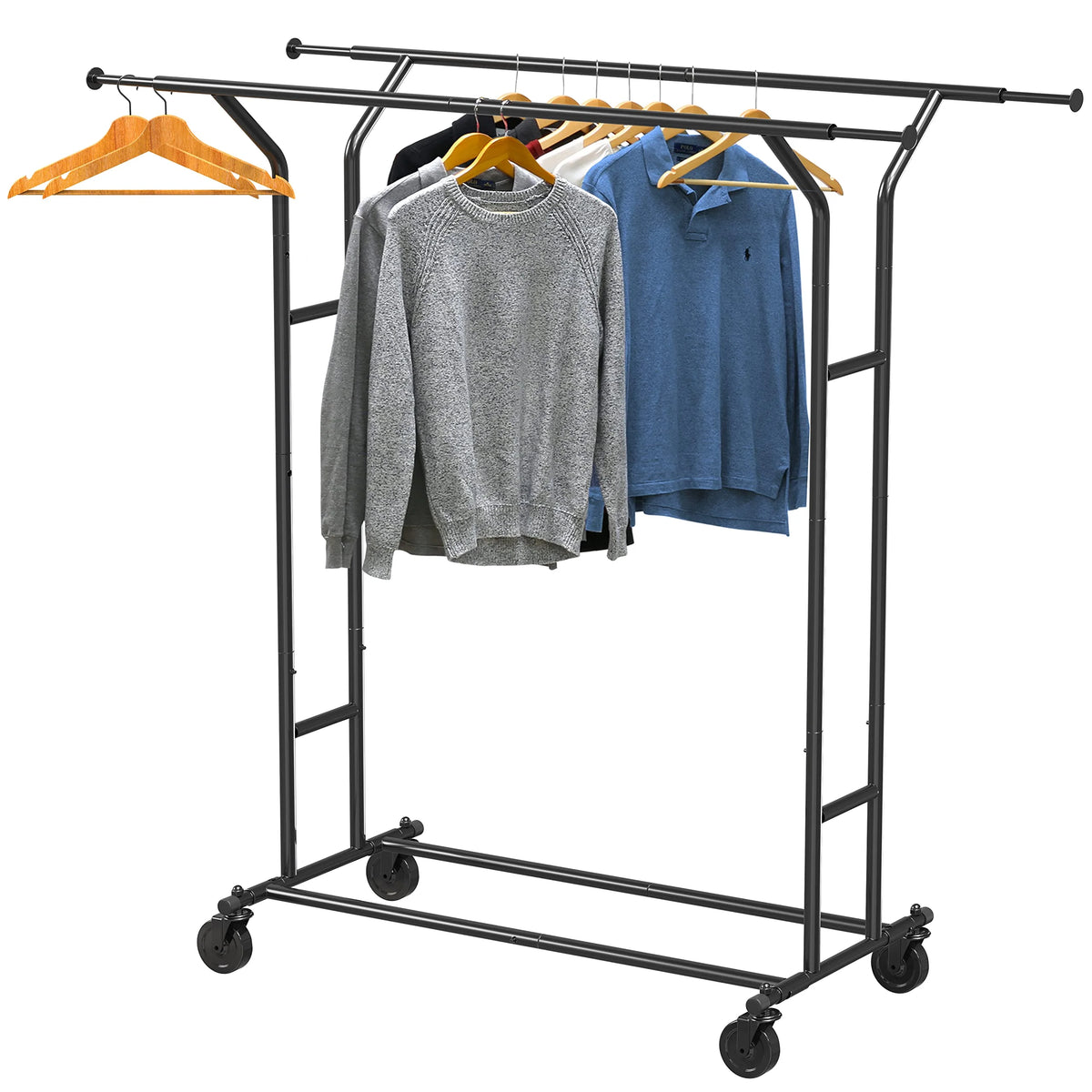 Black Double Rail Clothing Garment Rack C5438