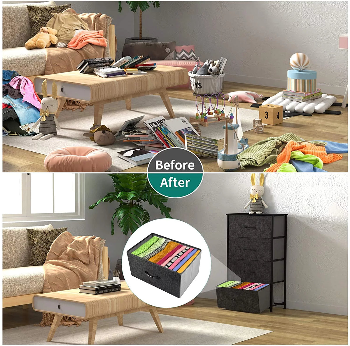 4 Drawers Black Grey Dresser S648
