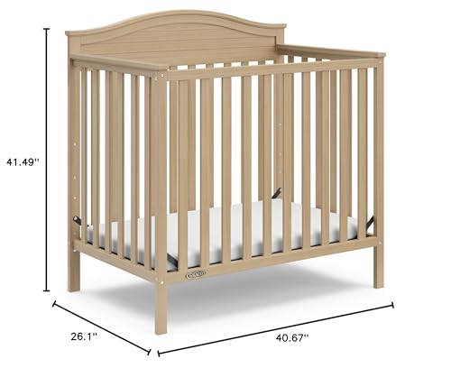 4-in-1 Convertible Mini Crib with Bonus Mattress (Driftwood) U3957