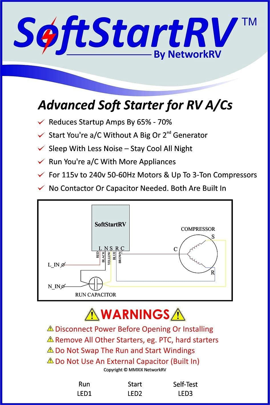 SoftStartRV Air Conditioning Soft Start Kit U7093