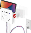 2 Outlet 4-Port USB Wall Charger with 6 Ft Extension Cord Pack of 2 C719206