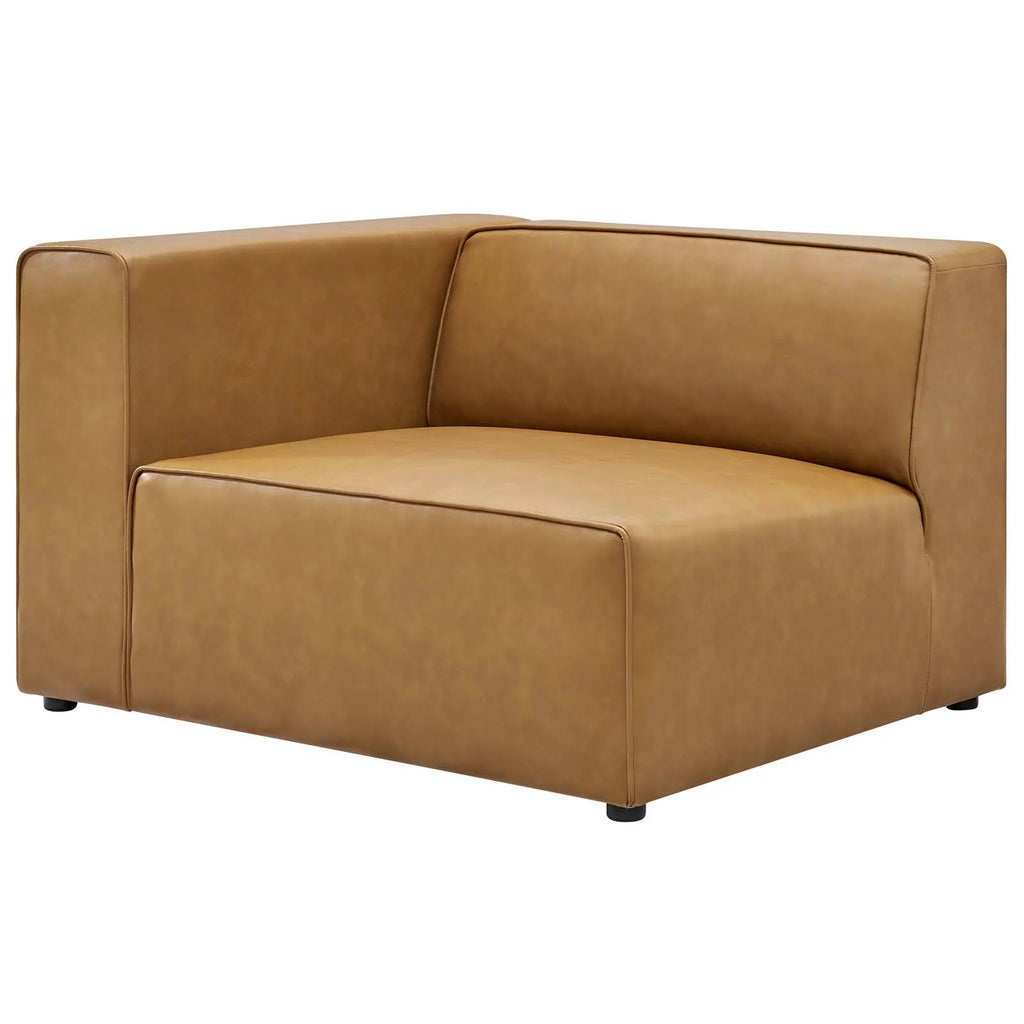 Tan Vegan Leather 2-Piece Sectional Sofa D16042
