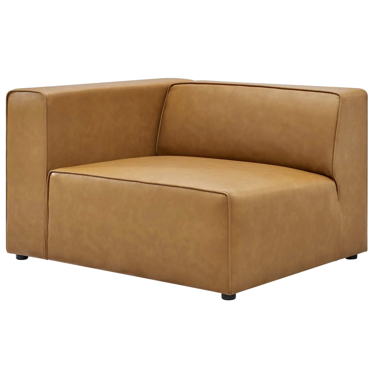 Tan Vegan Leather 2-Piece Sectional Sofa D16042