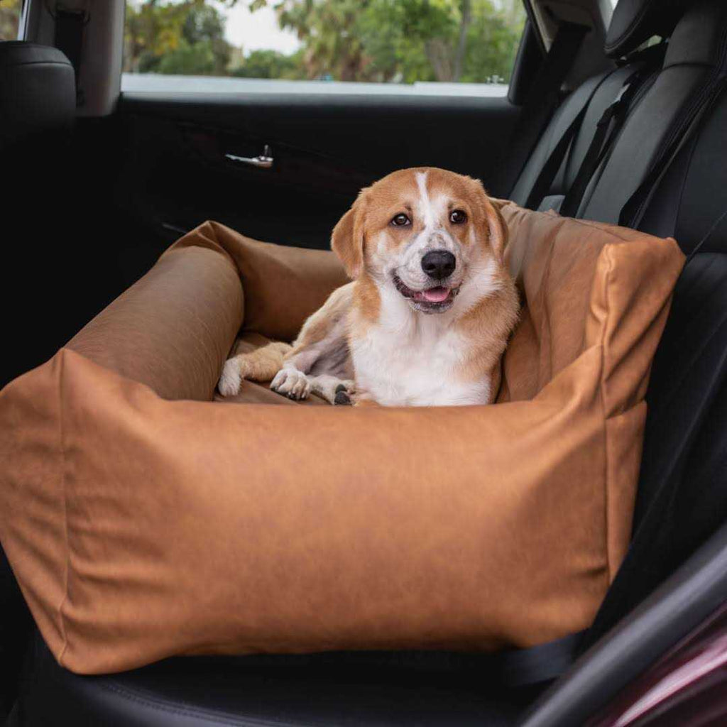 Faux Leather Memory Foam Dog Car Bed Z221