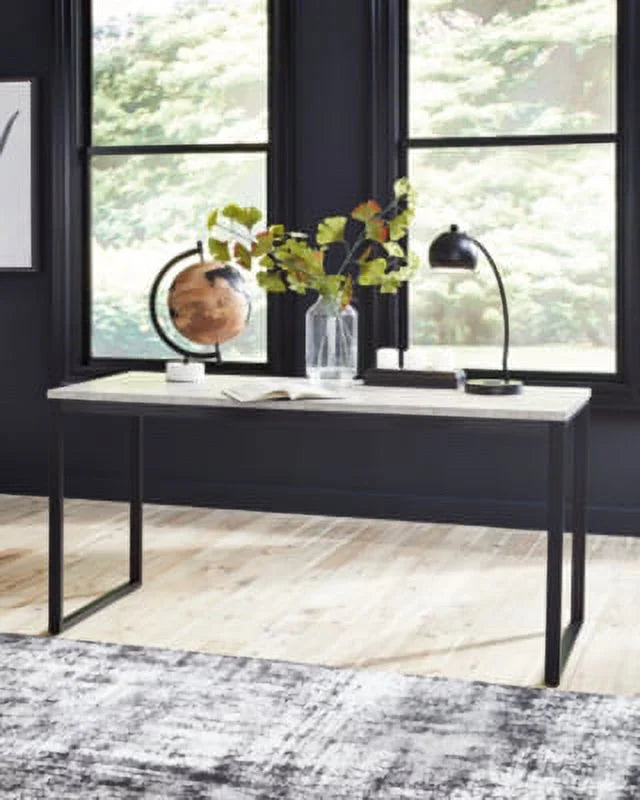 63" Home Office Desk Gray/Black W29081