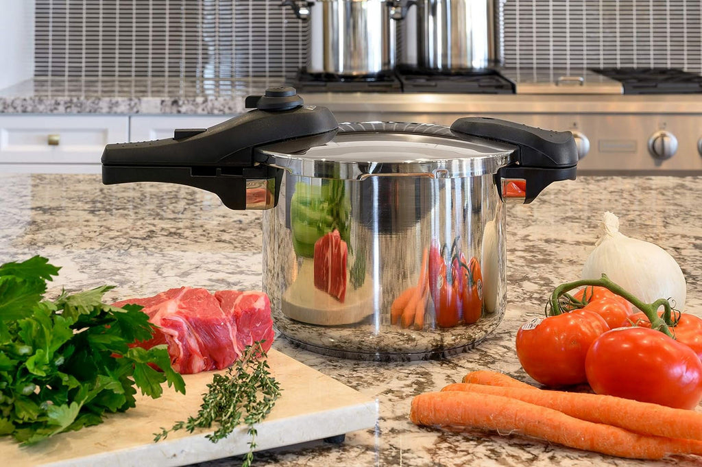 Stainless Steel Pressure Cooker 18/8 Dishwasher Safe Lock Lid 15-PSI U169