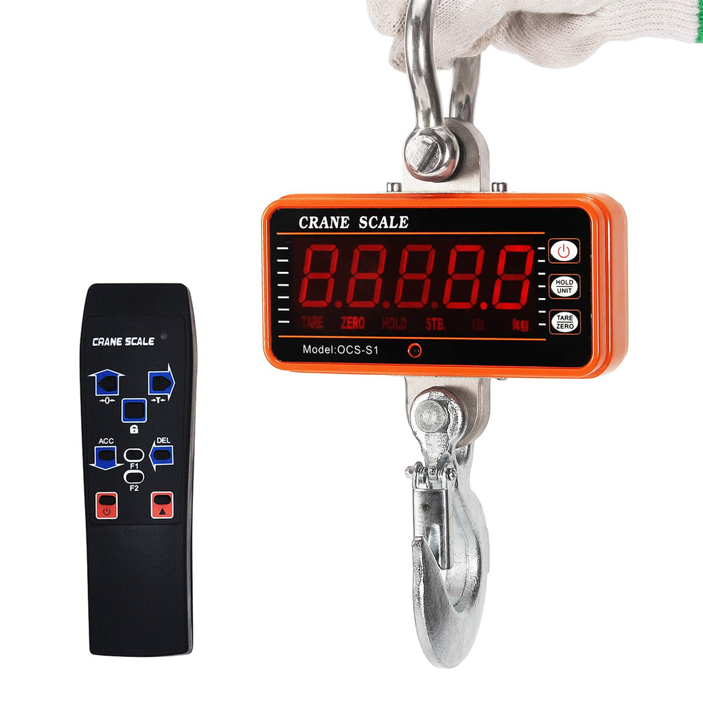 Digital Crane Scale 1000kg/2000lb Heavy Duty Hanging Scale with Remote Control LED Display U45204