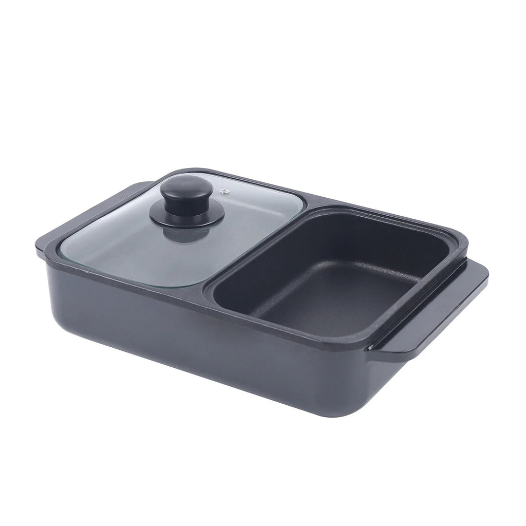 2-in-1 Electric Hot Pot BBQ Grill Smokeless Cooking Pan 1200W P420771