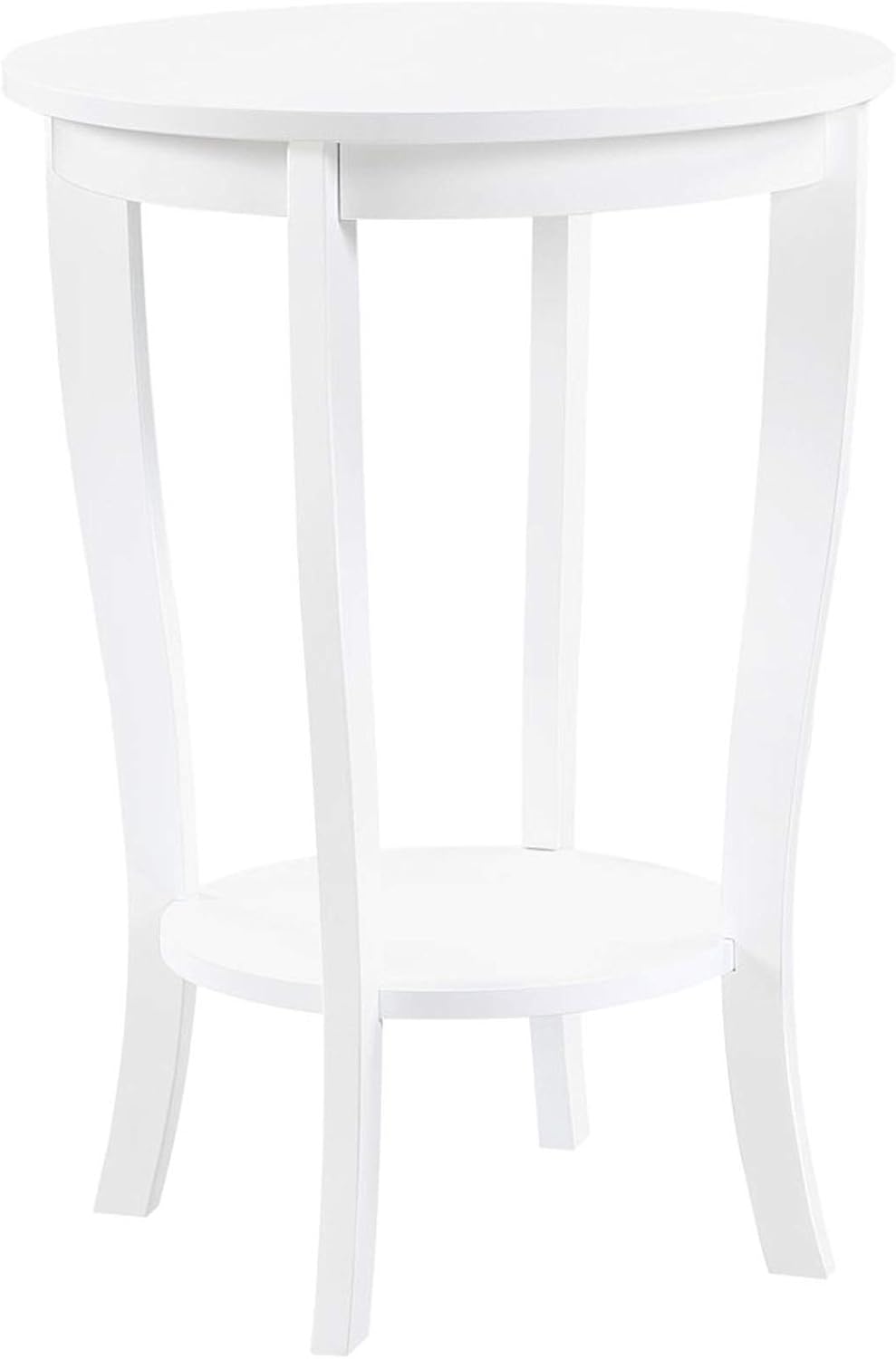 White Round End Table G3088