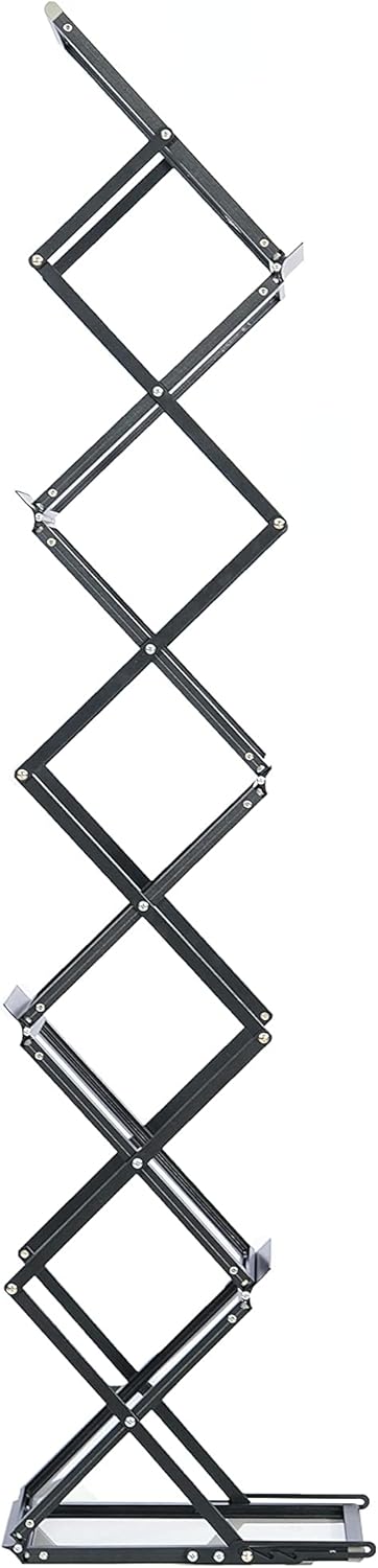 Black 6 Pockets Aluminum Literature Display Rack with Bag V7062