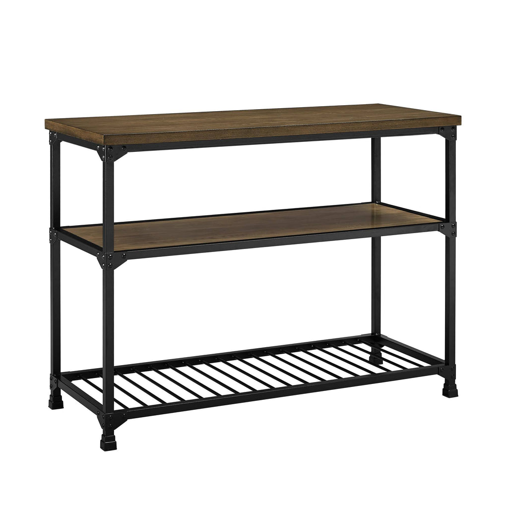 Rustic Antique Oak Black Multifunction Island C623