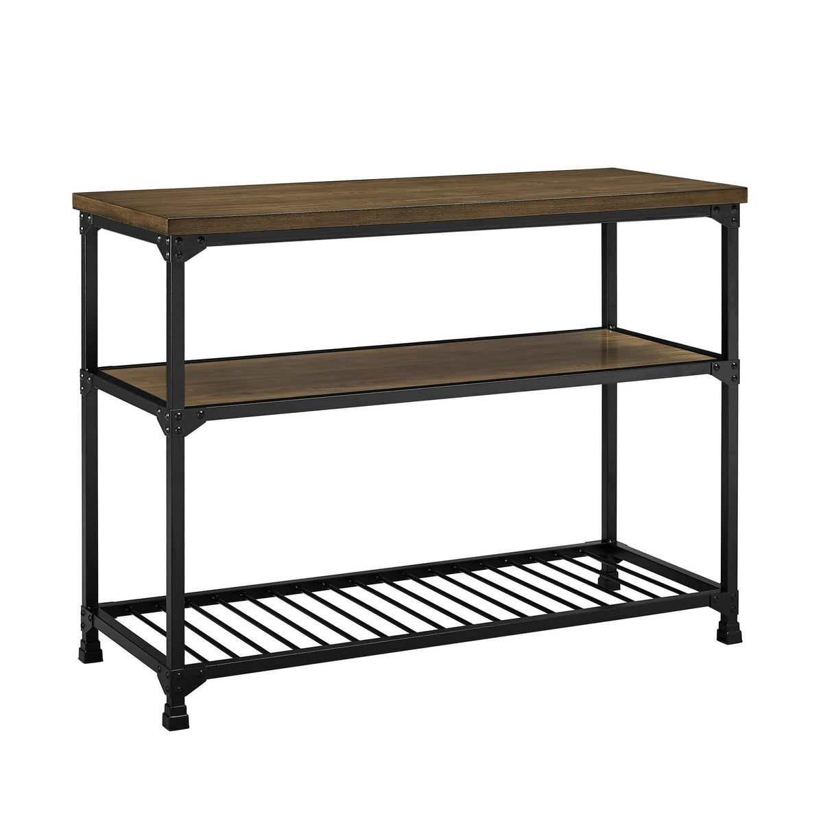 Rustic Antique Oak Black Multifunction Island C623