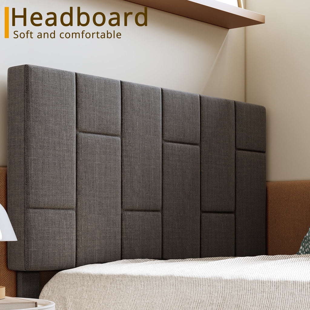 Twin Bed Frame with Upholstered Headboard Z995124