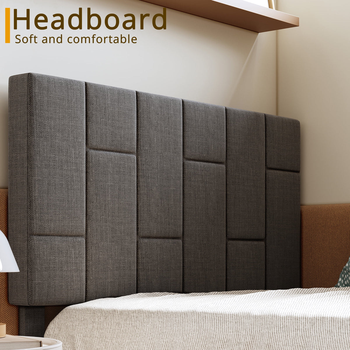 Twin Bed Frame with Upholstered Headboard Z995124