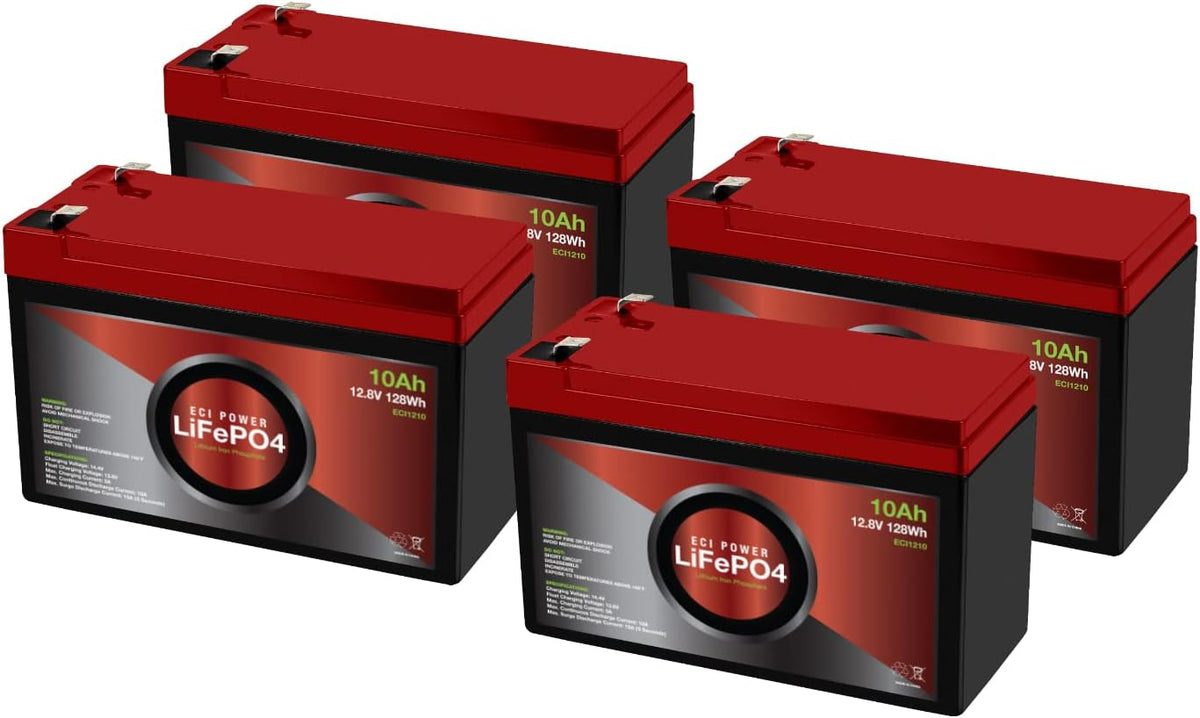 12V 10Ah Lithium LiFePO4 Deep Cycle Rechargeable Battery 2 Pack M9691