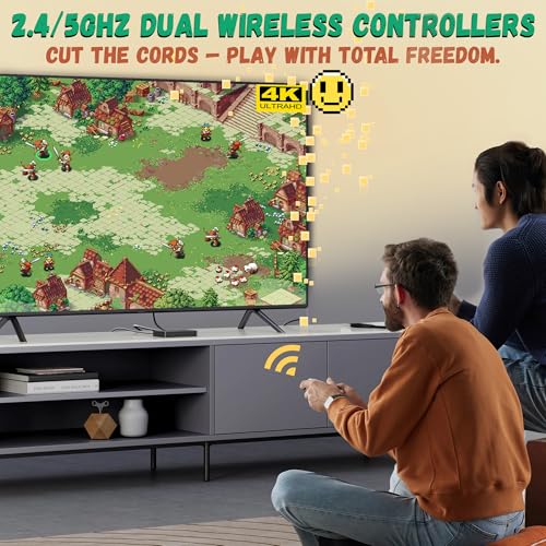 64GB Retro Gaming Console with Dual Wireless Controllers C7642