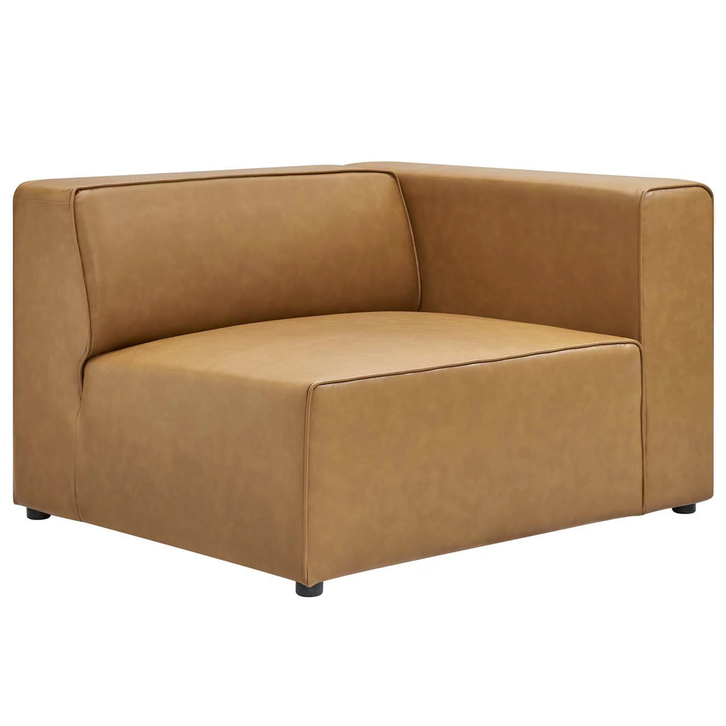 Tan Vegan Leather 2-Piece Sectional Sofa D16042
