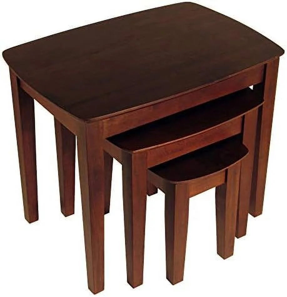 Antique Walnut Solid Wood Nesting Table Set V808448