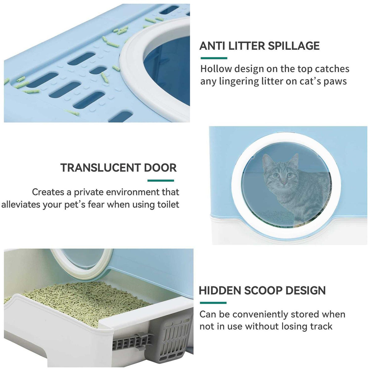 Large Enclosed Cat Litter Box with Lid C970934