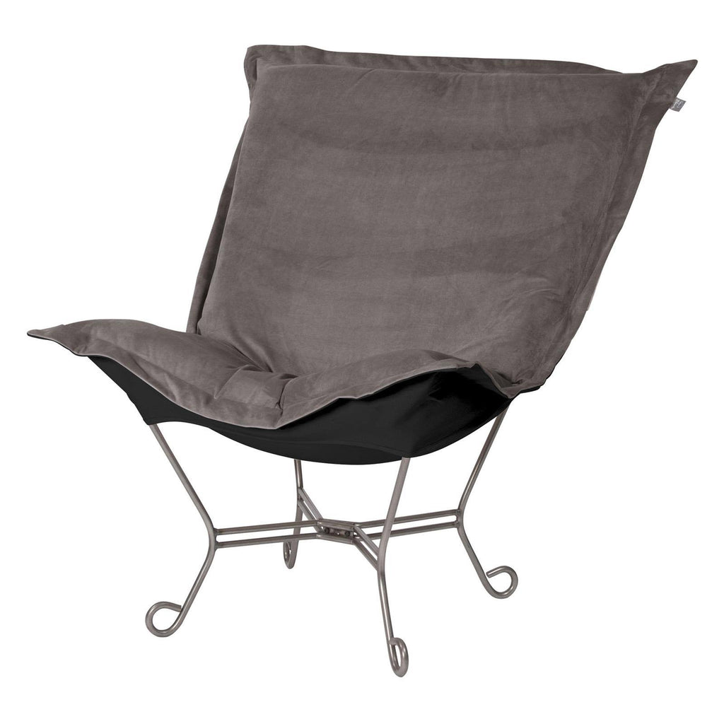 Pewter/Black Puff Scroll Chair with Titanium Frame X5845
