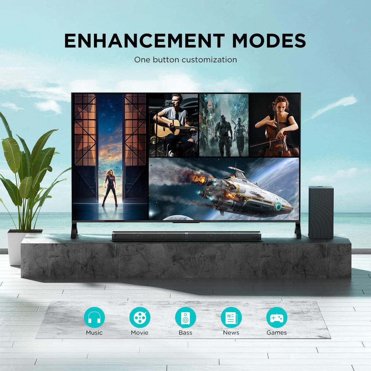 2.1 Slim Sound Bar with Subwoofer N7010