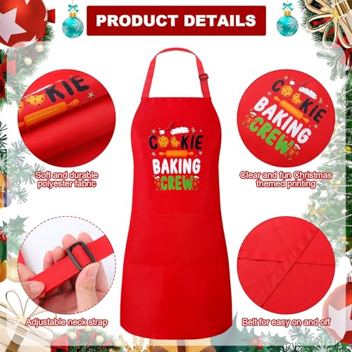 4 Pack Green Christmas Aprons with Pockets S157770