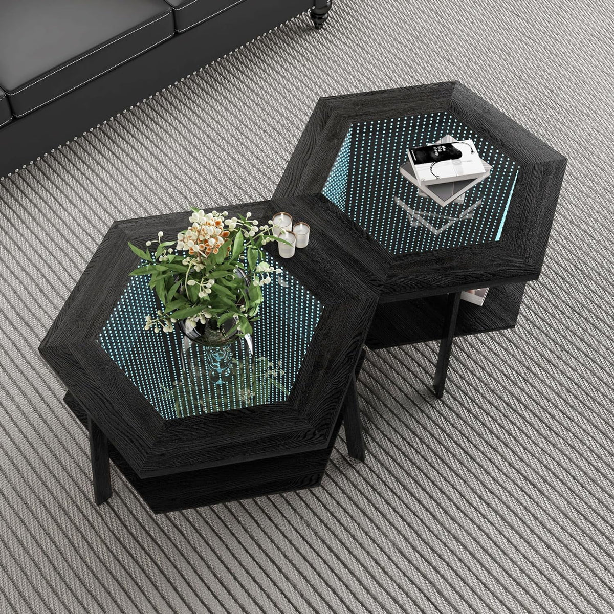 Coffee Table with LED Light and Glass Top I2842