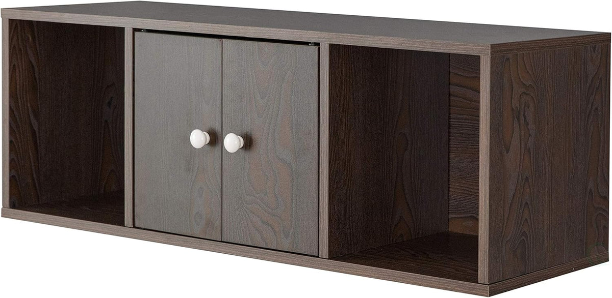 White Wall Mounted Computer Cabinet Hutch B66443