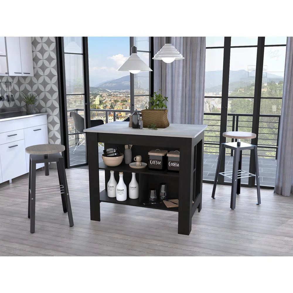 Black Kitchen Island V280
