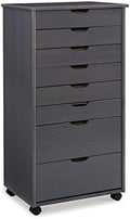 Gray Eight Drawer Wood Rolling Storage Cart O479278