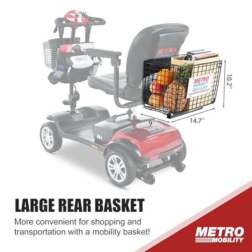 Red Folding 4 Wheel Electric Mobility Scooter with Storage Box U374
