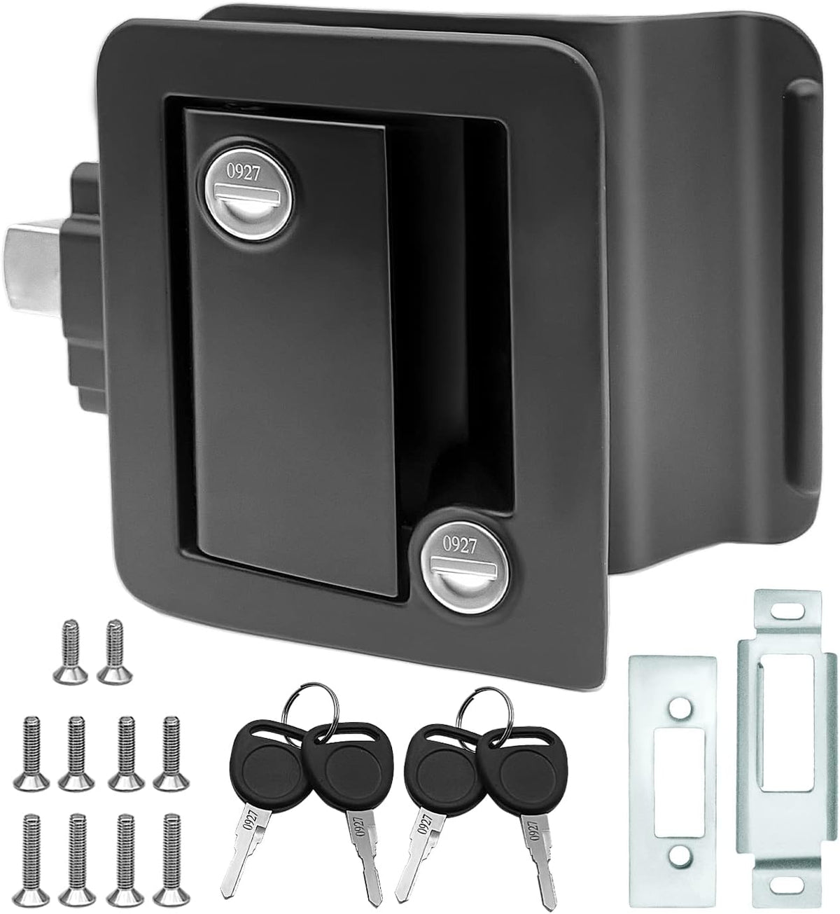 Metal RV Door Latch with 4 Keys 2 Pack R461704
