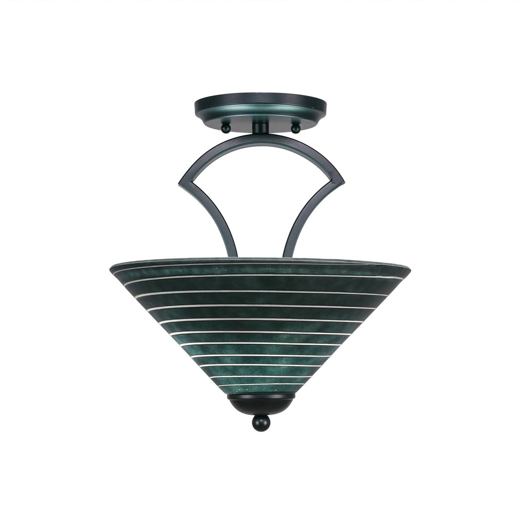 Matte Black Two Light Semi-Flush Mount M6656