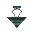 Matte Black Two Light Semi-Flush Mount M6656