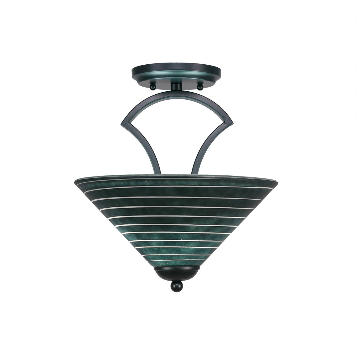 Matte Black Two Light Semi-Flush Mount M6656